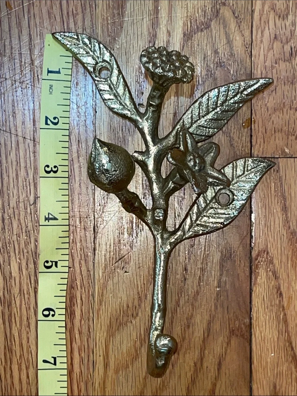 Gold Botanical Wall Hooks for Jewelry and Accessories - Set of 4